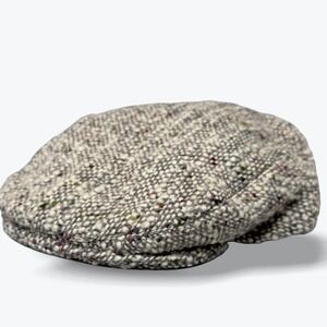 Irish Donegal Tweed Flat Cap Handcrafted Wool Hat Made in Ireland Large